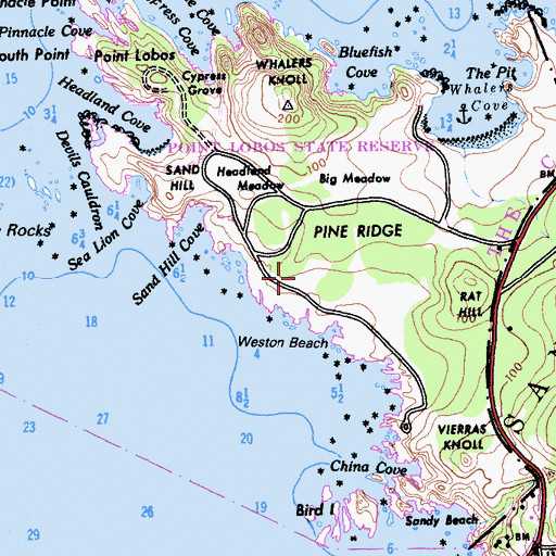 Topographic Map of Little Mound Meadow, CA