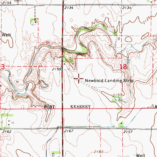 Topographic Map of Newbold Landing Strip (historical), NE