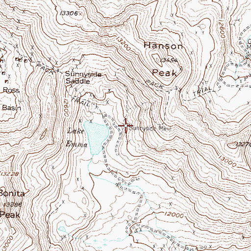 Topographic Map of Sunnyside Mine, CO