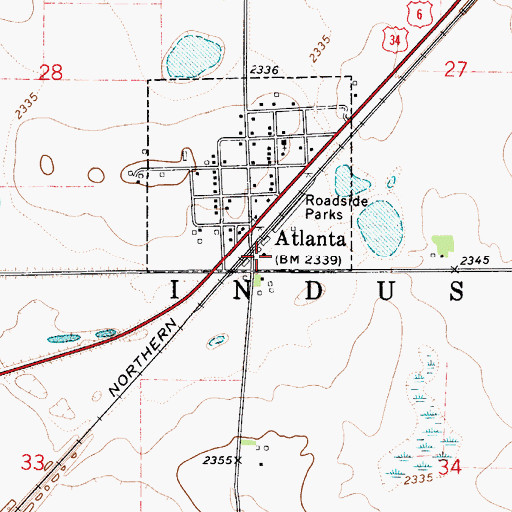 Topographic Map of Atlanta Post Office, NE