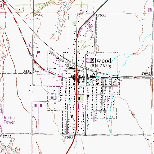 Topographic Map of Elwood Clinic, NE
