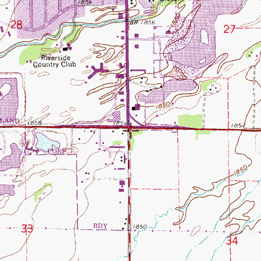 Topographic Map of Vanosdall Softball Fields, NE