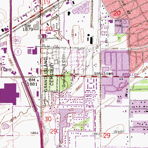 Topographic Map of Stolley Park Church of Christ, NE