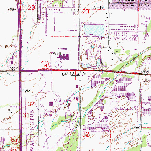 Topographic Map of Grand Island Rural Fire Department Station 1 Headquarters, NE