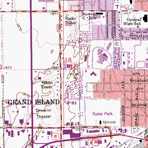 Topographic Map of Tiffany Square, NE