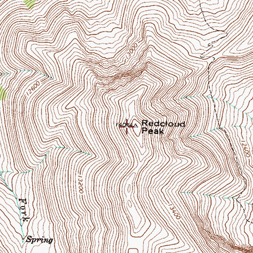 Topographic Map of Redcloud Peak, CO