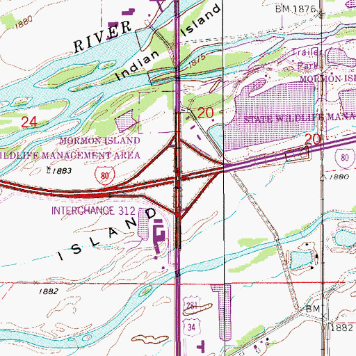Topographic Map of Interchange 312, NE