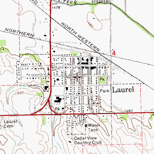 Topographic Map of United Methodist Church, NE