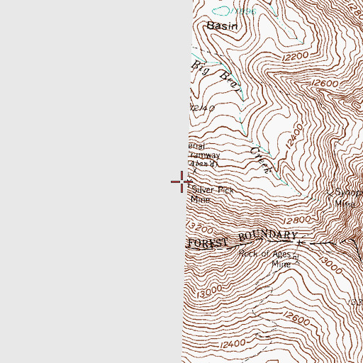 Topographic Map of Silver Pick Mine, CO