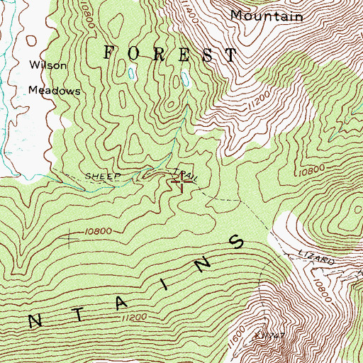 Topographic Map of Sheep Trail, CO