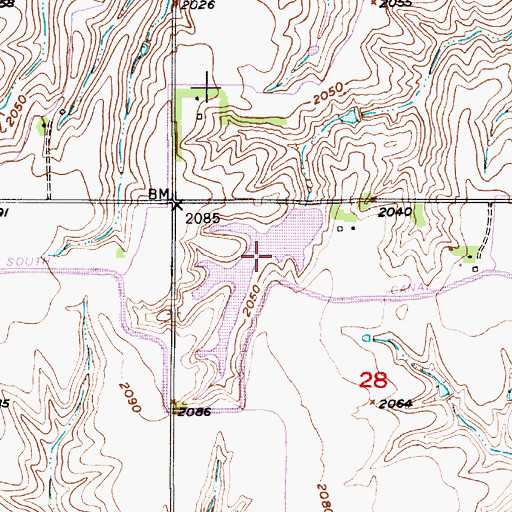 Topographic Map of Farwell South Reservoir, NE