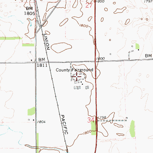 Topographic Map of Howard County Fairgrounds, NE