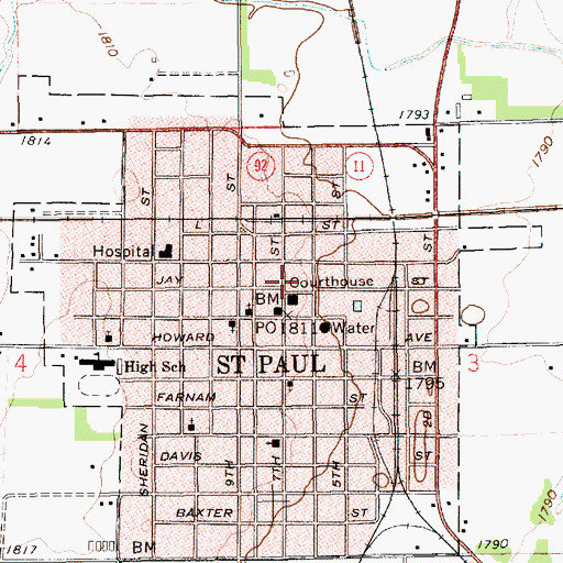 Topographic Map of Saint Paul Chiropractic Center, NE