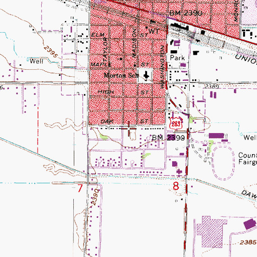 Topographic Map of Oak Park, NE