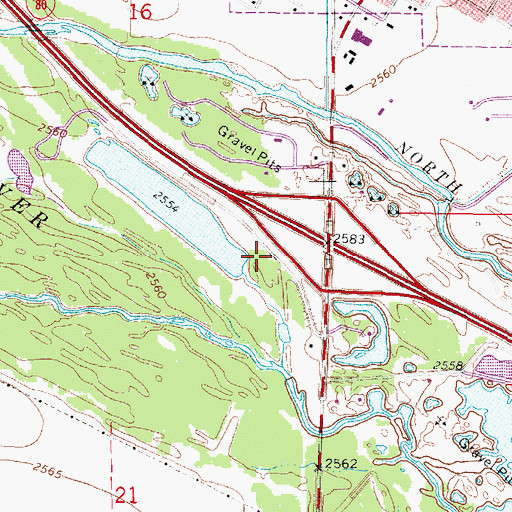 Topographic Map of Gothenburg KOA Campground, NE