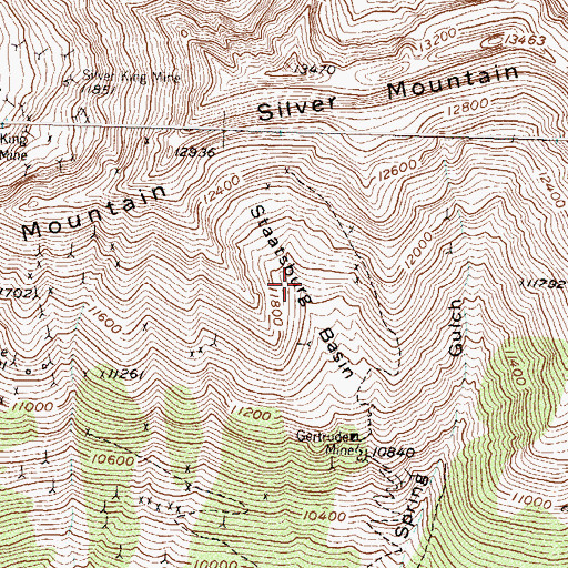 Topographic Map of Staatsburg Basin, CO