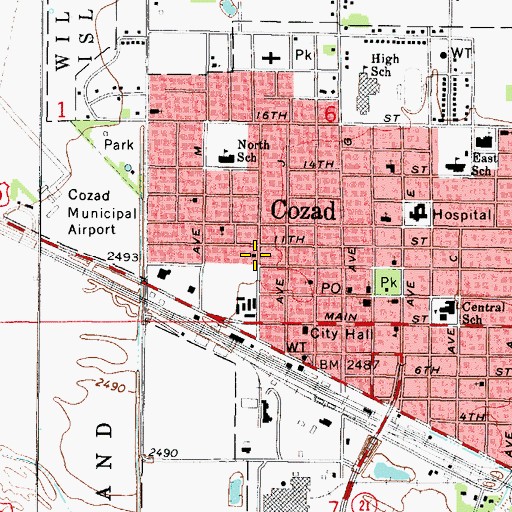 Topographic Map of Primitive Baptist Church, NE