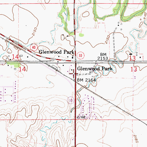 Topographic Map of Glenwood Post Office (historical), NE