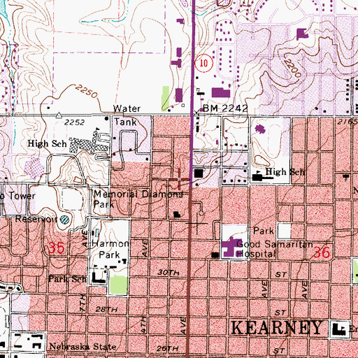 Topographic Map of Kearney Orthopedic and Fracture Clinic, NE