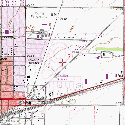 Topographic Map of East Lawn Mobile Home Estates, NE
