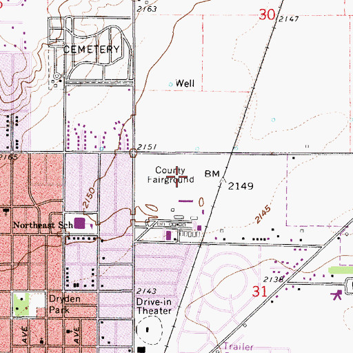 Topographic Map of Buffalo County Fairgrounds, NE