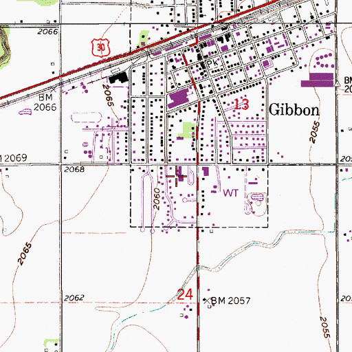 Topographic Map of Gibbon Good Samaritan Center, NE