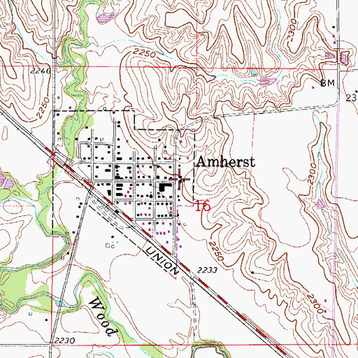 Topographic Map of Amherst Public Schools, NE