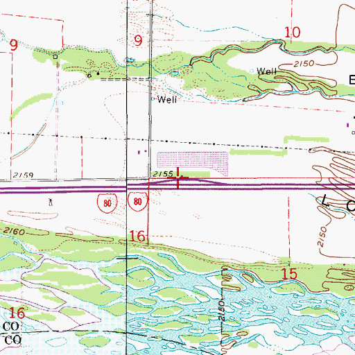 Topographic Map of Kearney Rest Area - Westbound, NE
