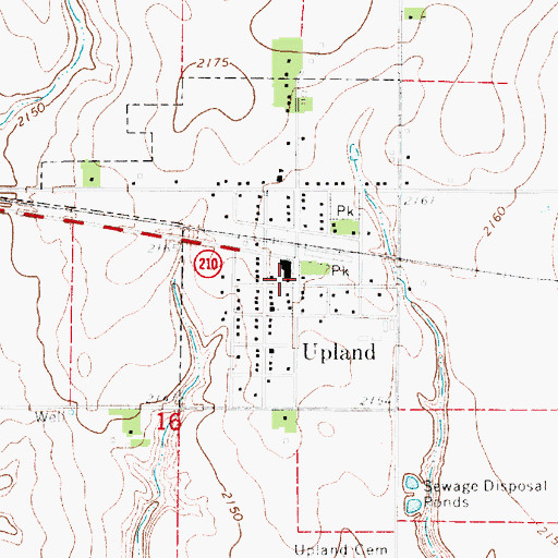 Topographic Map of Upland Post Office, NE