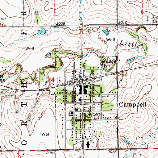 Topographic Map of Campbell, NE
