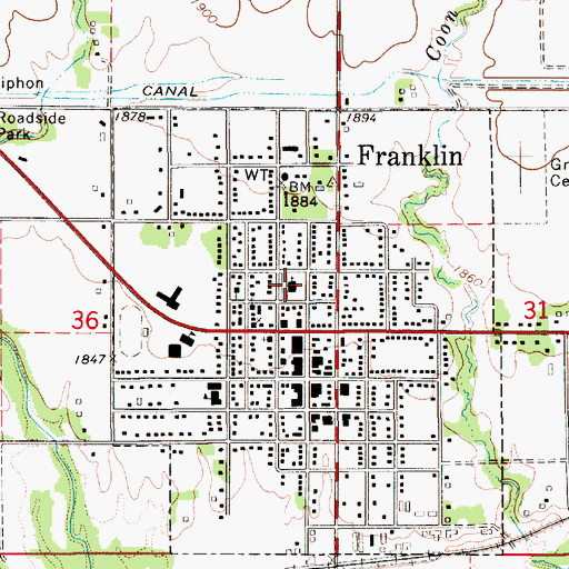 Topographic Map of Franklin County Sheriff's Office, NE