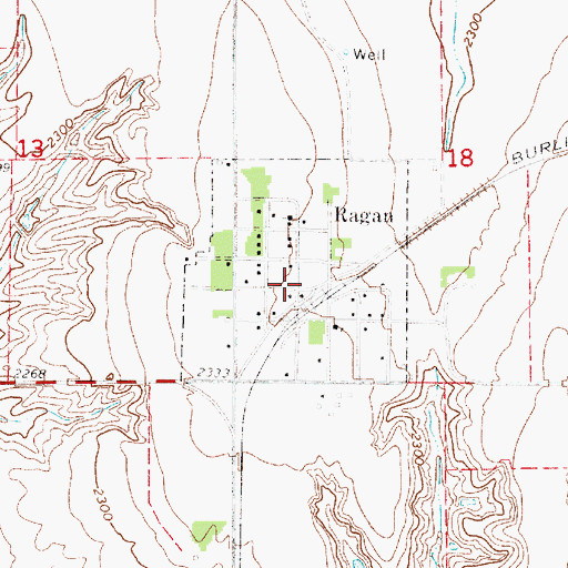 Topographic Map of Ragan Post Office, NE