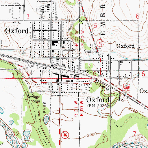 Topographic Map of Oxford, NE