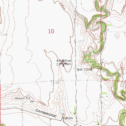 Topographic Map of Arapahoe Cemetery, NE