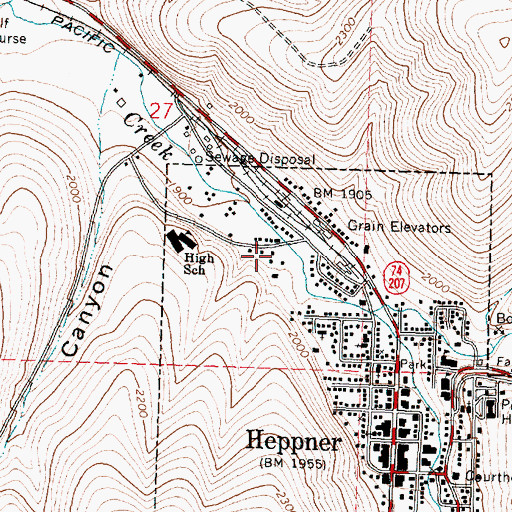 Topographic Map of Heppner Ranger Station, OR