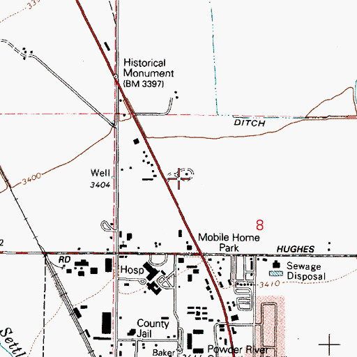 Topographic Map of Baker Ranger Station, OR