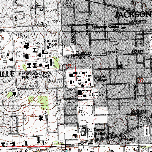 Topographic Map of Crampton Hall, IL