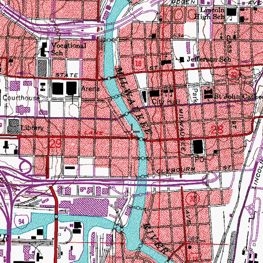 Topographic Map of Empire Building, WI