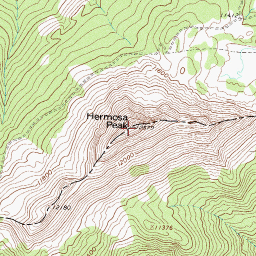 Topographic Map of Hermosa Peak, CO