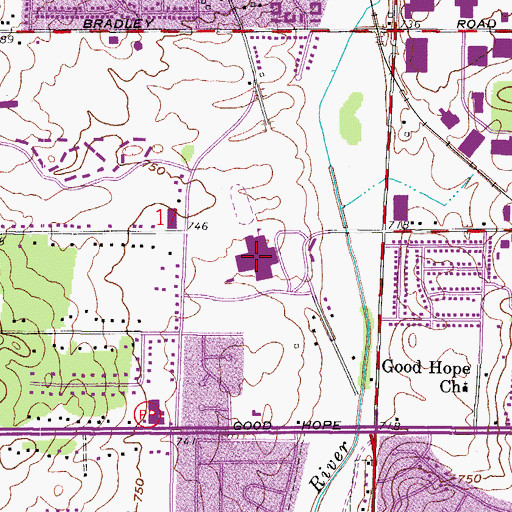 Topographic Map of Vincent High School, WI