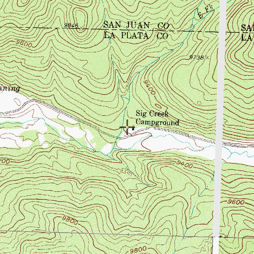 Topographic Map of Sig Creek Campground, CO