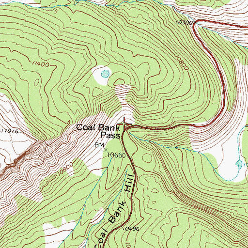 Topographic Map of Coal Bank Pass, CO