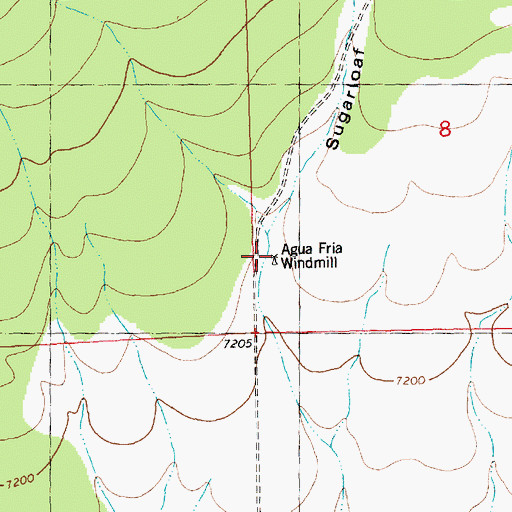 Topographic Map of Agua Fria Windmill, NM