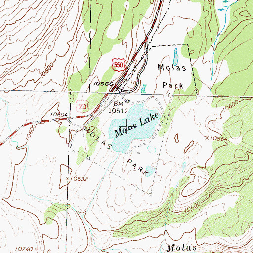 Topographic Map of Molas Lake, CO