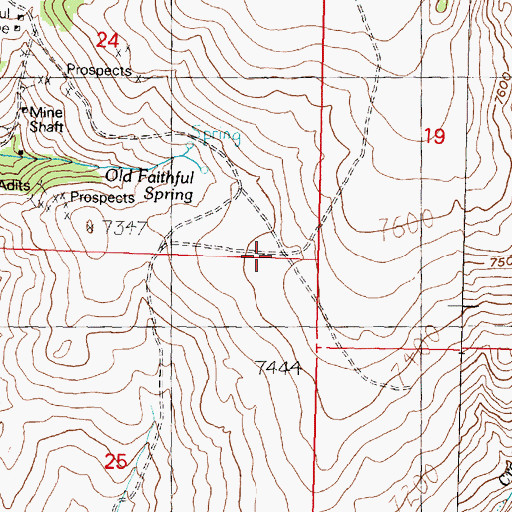 Topographic Map of Yellowstone Plateau, MT
