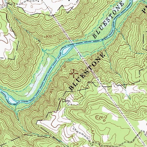 Topographic Map of Bluestone National Scenic River, WV