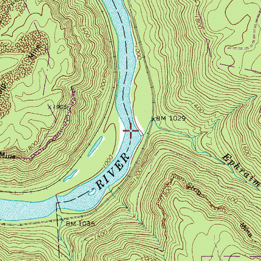 Topographic Map of Surprise Rapids, WV
