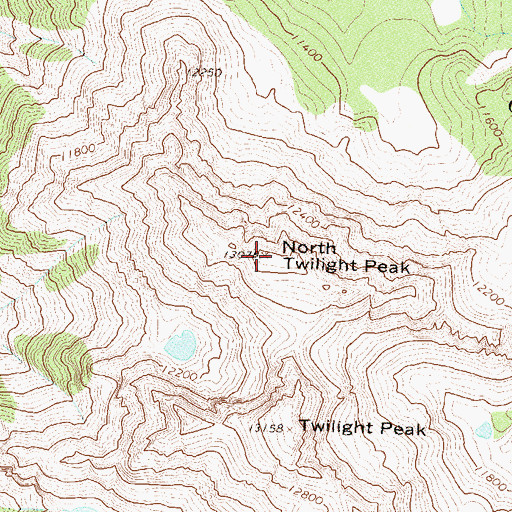Topographic Map of North Twilight Peak, CO
