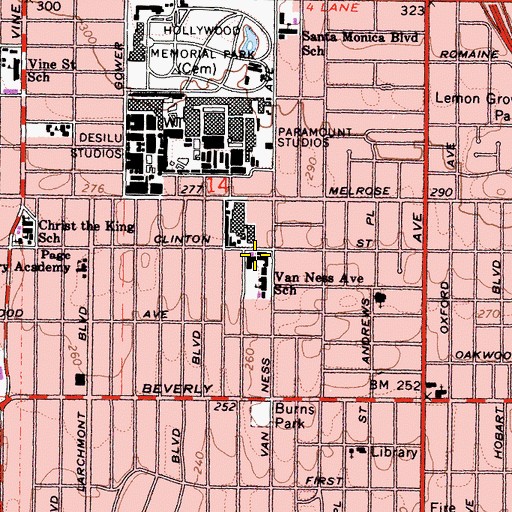Topographic Map of Francis Blend School for the Blind, CA