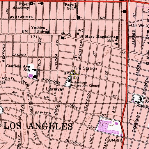 Topographic Map of Concordia Lutheran Church, CA